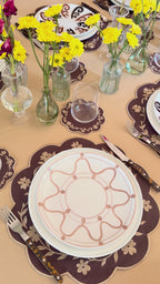 Gold Camellia Placemat + Coaster (Set of 4)