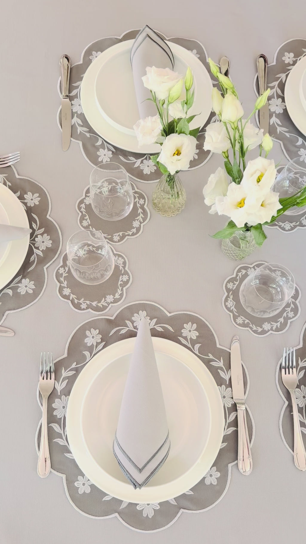 Gold Camellia Placemat + Coaster (Set of 4)