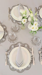 Gold Camellia Placemat + Coaster (Set of 4)