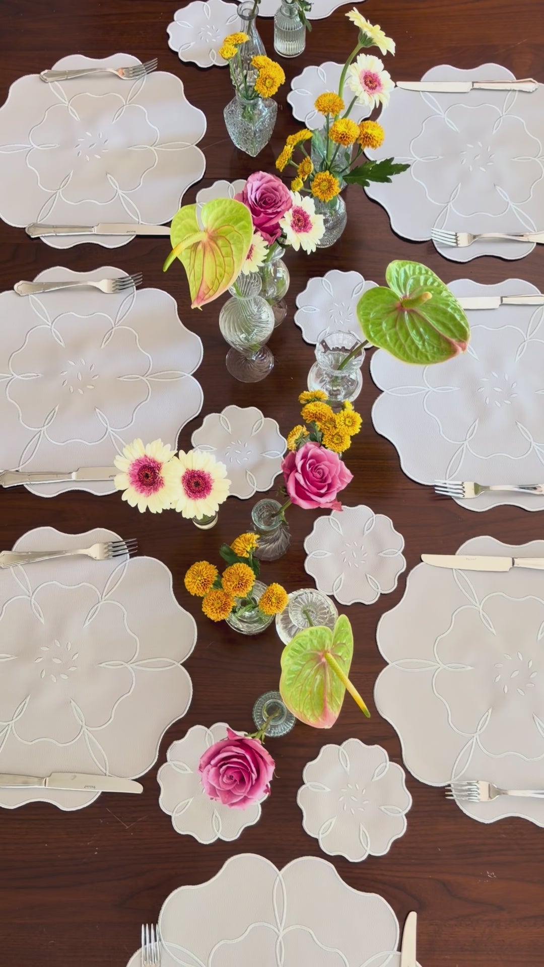 Leather Camellia 4'lü Set