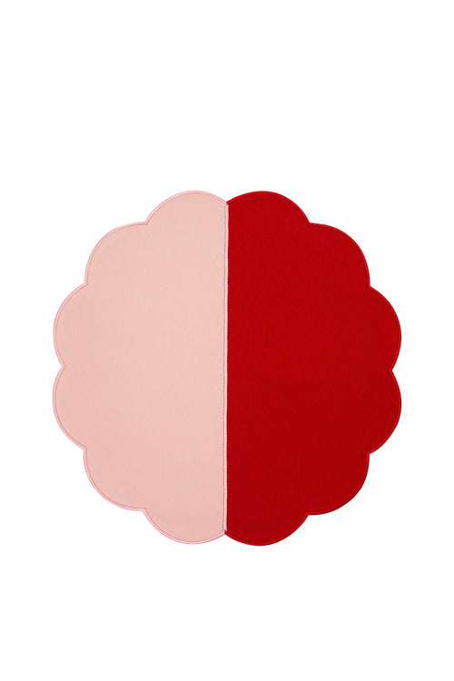 Bicolor Rose&Red Scallop Placemat + Napkin