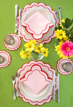 Rose&Red Scallop Napkin (Set of 2)