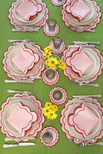 Load image into Gallery viewer, Rose&amp;Red Scallop Placemat + Napkin
