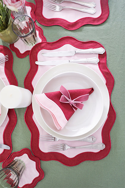 Rose&Burgundy Wave 2’li Amerikan Servisi