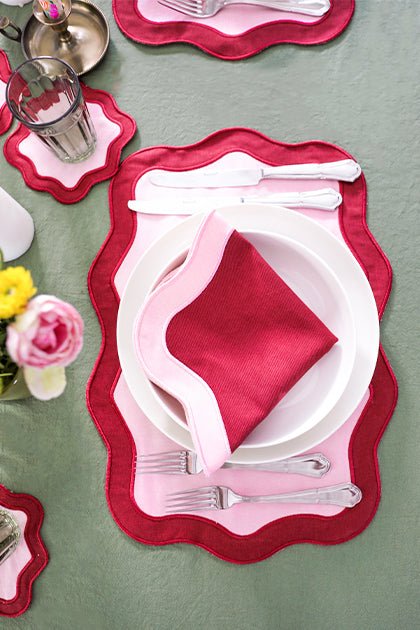 Rose&Burgundy Wave 2’li Amerikan Servisi