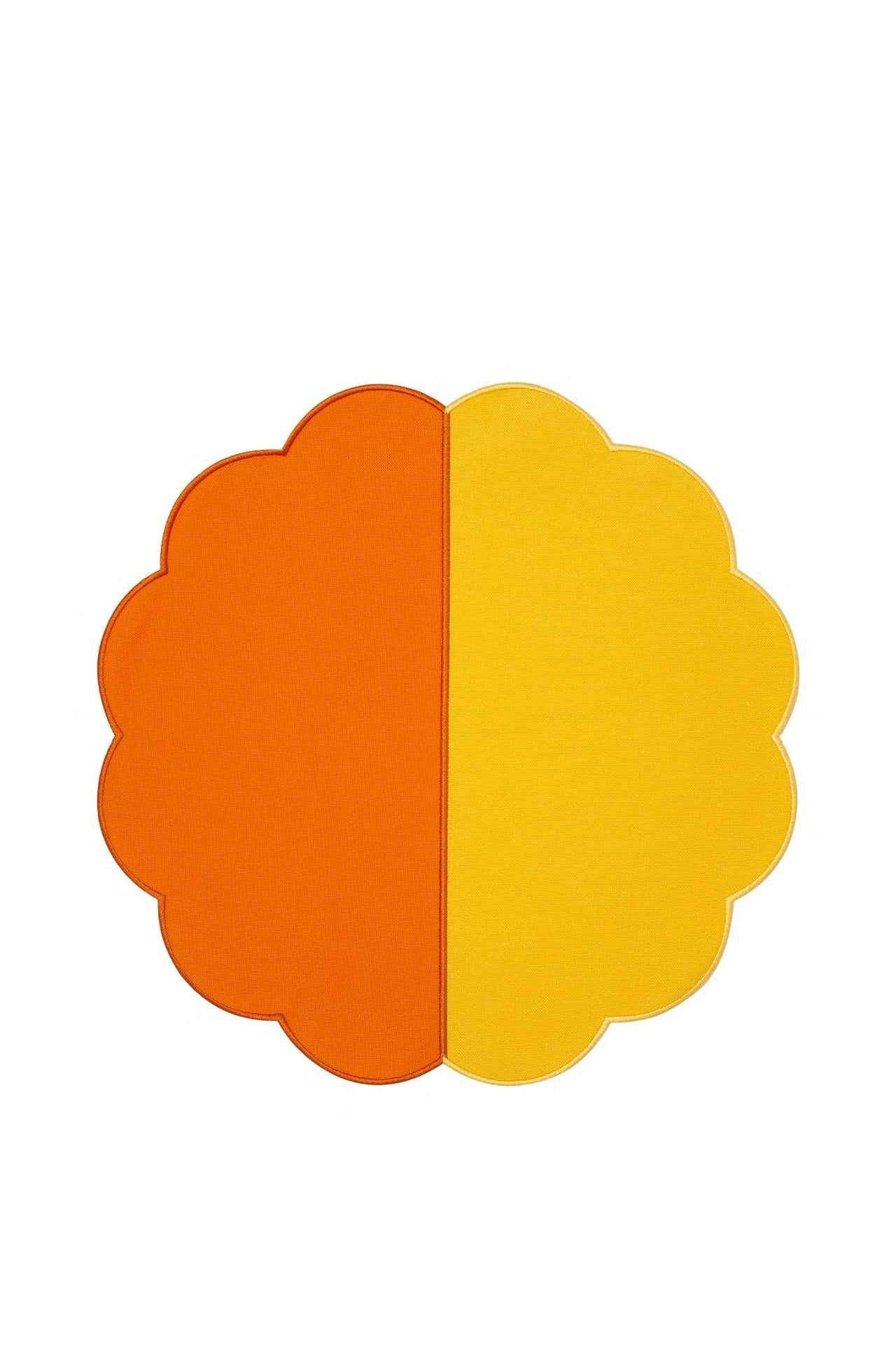 Bicolor Orange&Yellow Scallop Placemat (Set of 2)